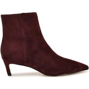 Nine West brite kitten heel boots burgundy suede Ankle Boots